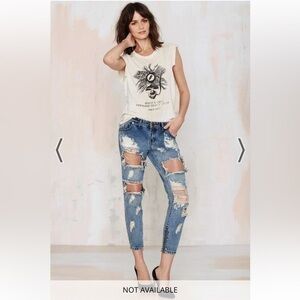 One Teaspoon Trashed Free Bird Low Rise Jeans